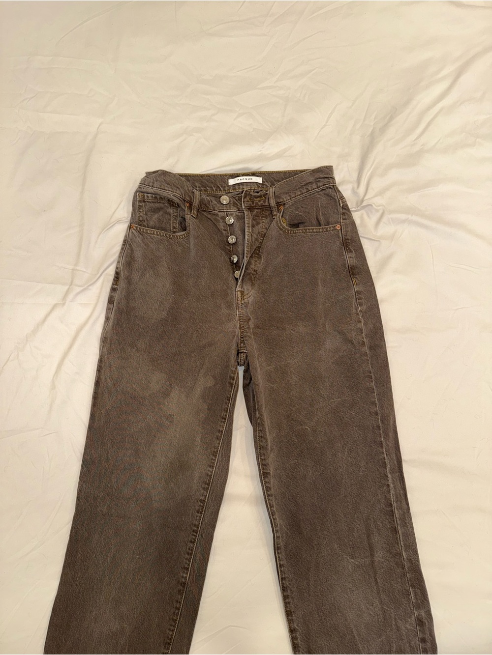 Women’s Brown Button-Fly Jeans